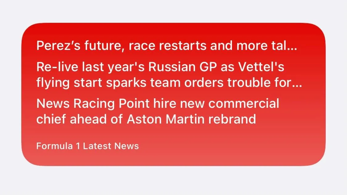 Latest News Widget Example