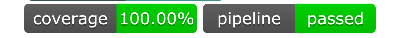 Pipeline and Code Coverage status badges.